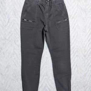 Brown Zipper Detail Pants